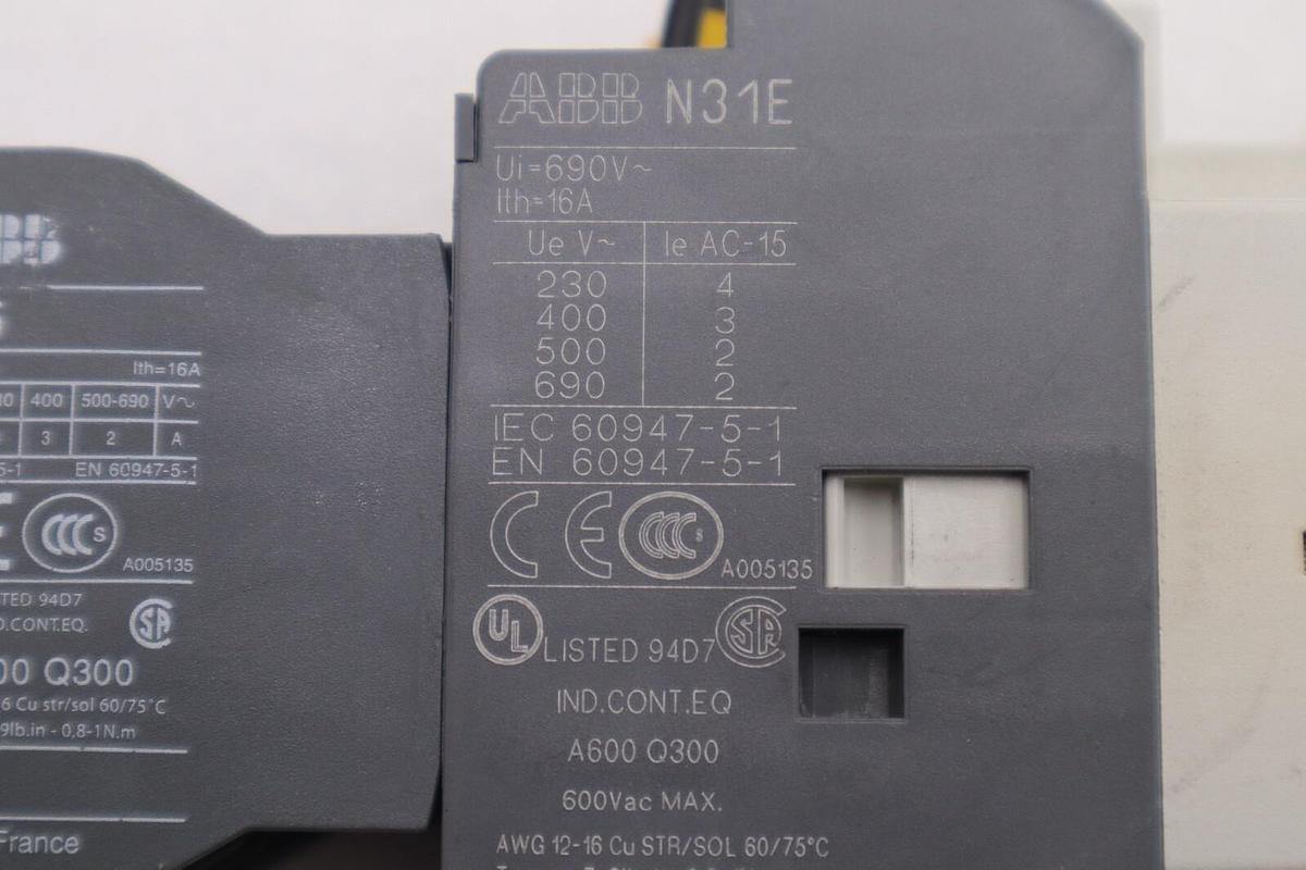 Used Abb N31E Contactor 110-120V Coil With CA5 Front Piece Stock L-641
