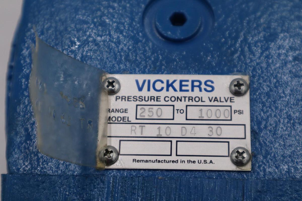 Used NEW OPEN BOX RT 10 D4 30 VICKERS PRESSURE CONTROL VALVE RT10D430 STOCK 2428-A