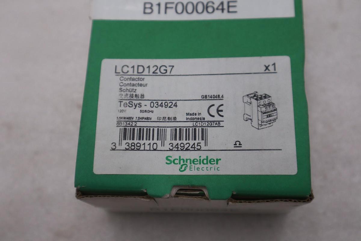 SCHNEIDER LC1D12G7 CONTACTOR STOCK #K-1634A