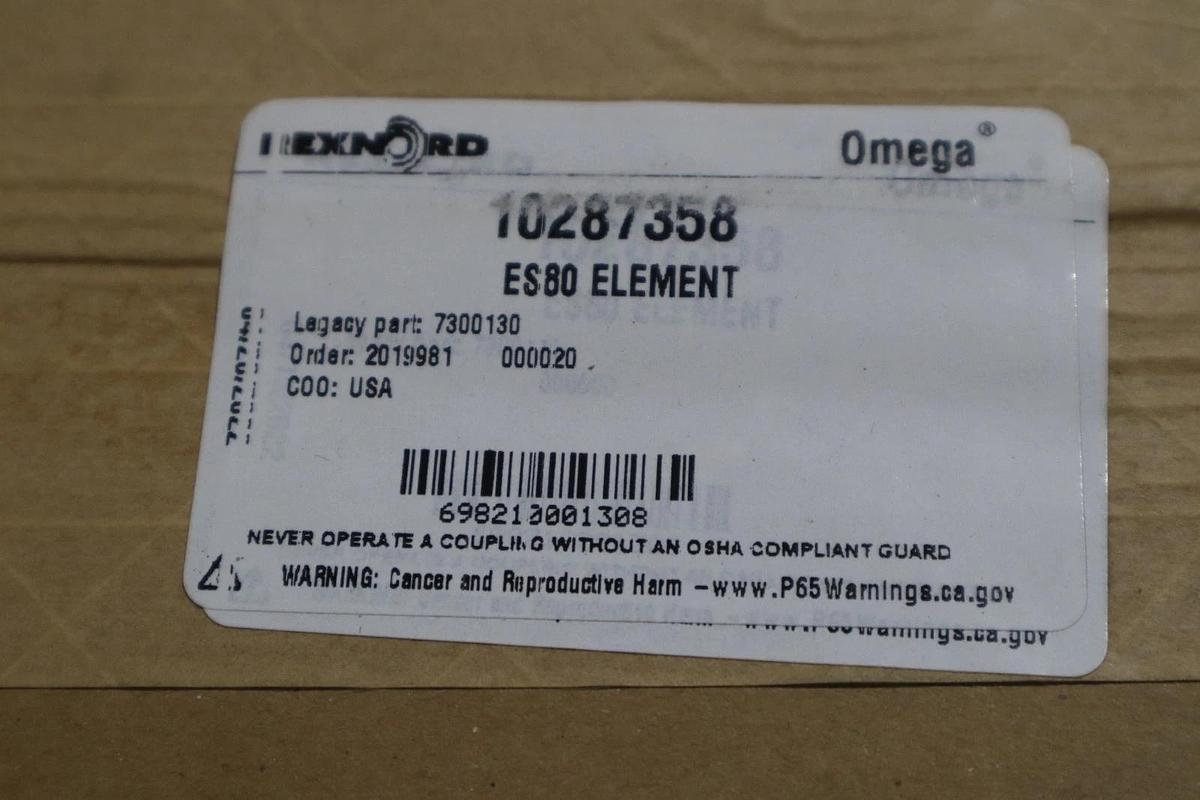 Used REXNORD 10287358 7300130 ES80 ELEMENT - NEW IN BOX - STOCK SGF108