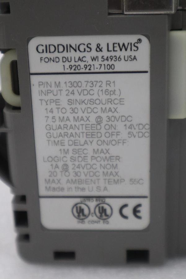 Used GIDDINGS & LEWIS M.1300.7372 R1 Input Module 24VDC SINK/SOURCE STOCK 649-D