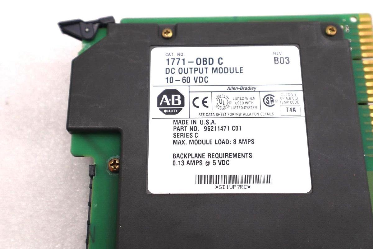 Used ALLEN BRADLEY 1771-OBD/C REV B02 DC OUTPUT MODULE 10-60 VDC STOCK #1796