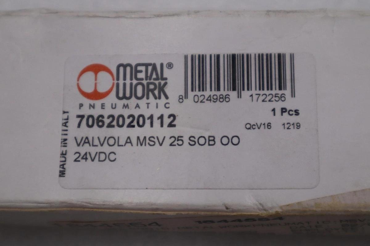 Used NEW OPEN BOX Metalwork 7062020112 Valve MSV 25 SOB OO 24VDC STK H1586A