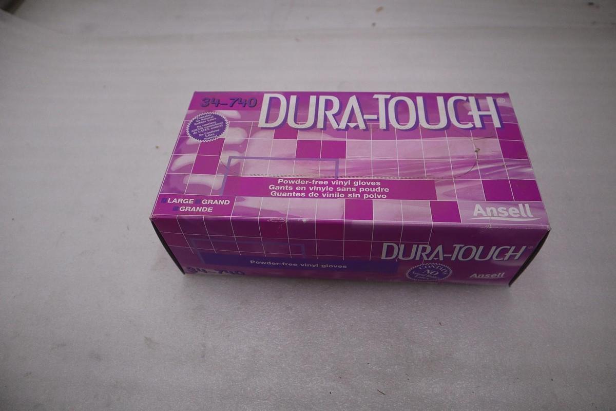 LOT OF 17 - Ansell Dura-Touch 34-740 Disposable Gloves Size L - STOCK 4745A