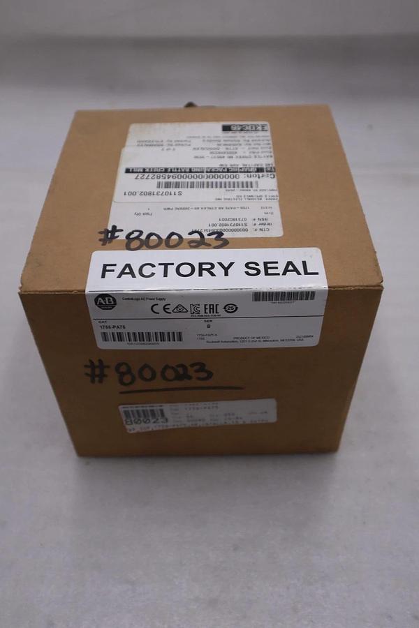 Used Allen-Bradley 1756-PA75 ControlLogix AC Power Supply - NEW SEALED - STOCK GF872