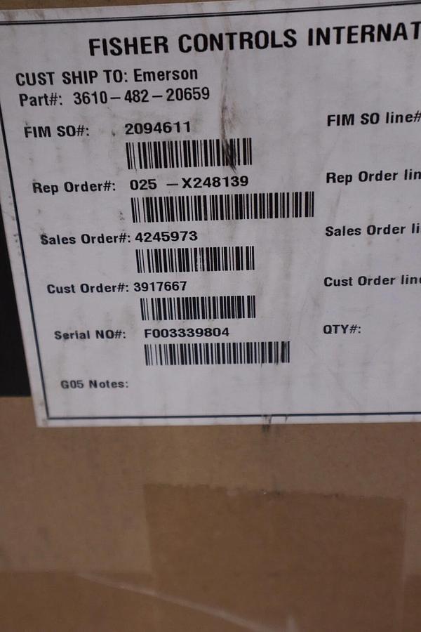 FISHER EMERSON 3610JP 3610-482-20659 3-15PSI NEW IN BOX STOCK G121
