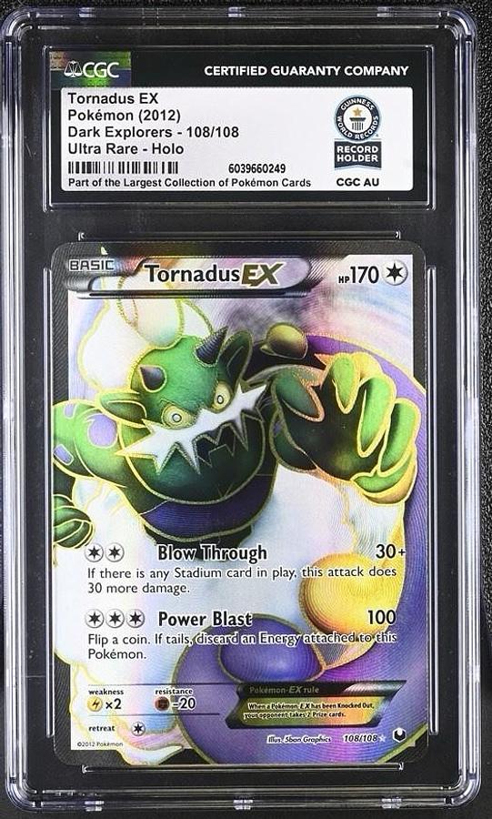 Used POKEMON DARK EXPLORERS TORNADUS EX #108 FULL ART CGC WORLD RECORD 1/1 GUINNESS