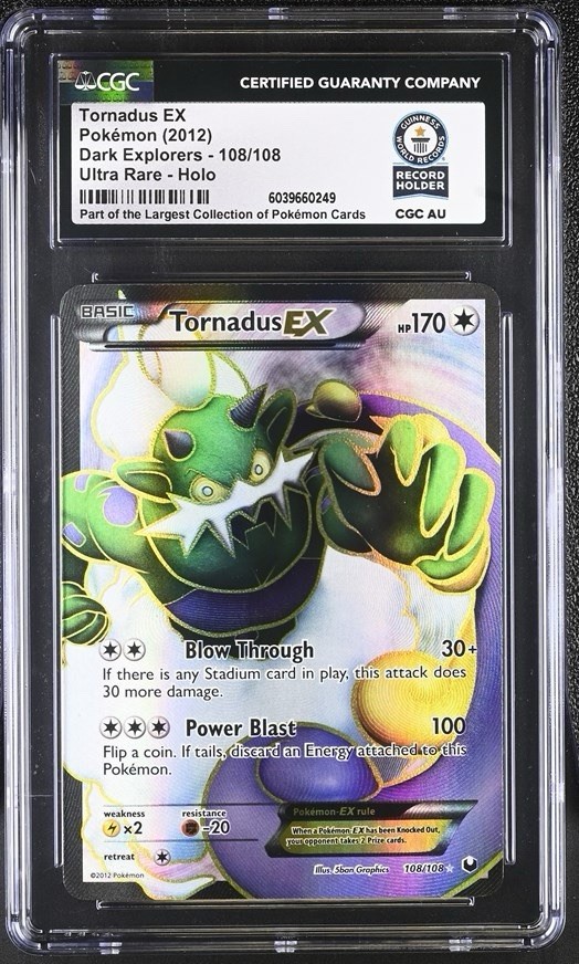 Used POKEMON DARK EXPLORERS TORNADUS EX #108 FULL ART CGC WORLD RECORD 1/1 GUINNESS