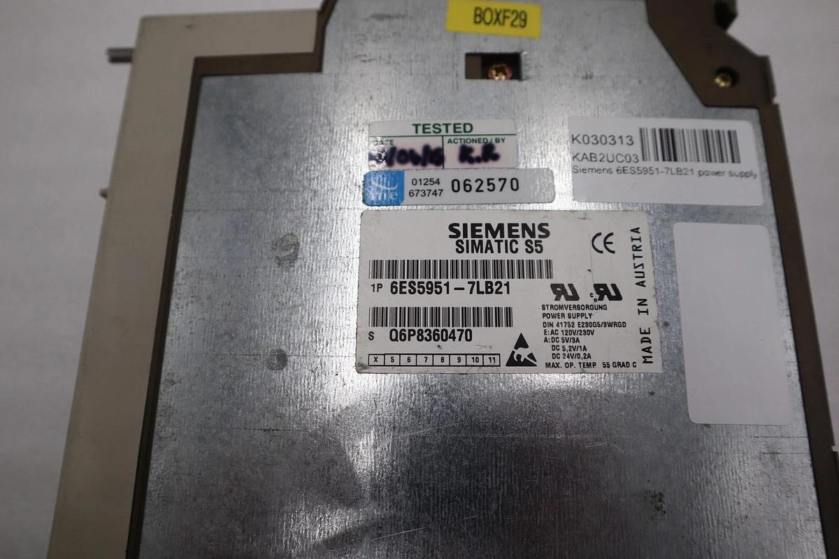 Used Siemens 6ES5951-7LB21 POWER SUPPLY 951 MODULE SIMATIC S5 STOCK 5373