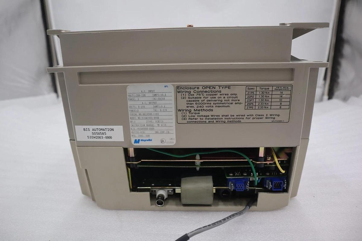 MAGNETEK 53SW2003-0000 VCD 723 3 PHASE AC DRIVE/45SW0000-0000 3HP STOCK 4777