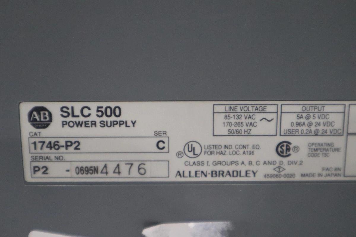 Used Allen Bradley 1746-P2/ 1746-A13 SLC500 PLC Power Supply Module STOCK 2031