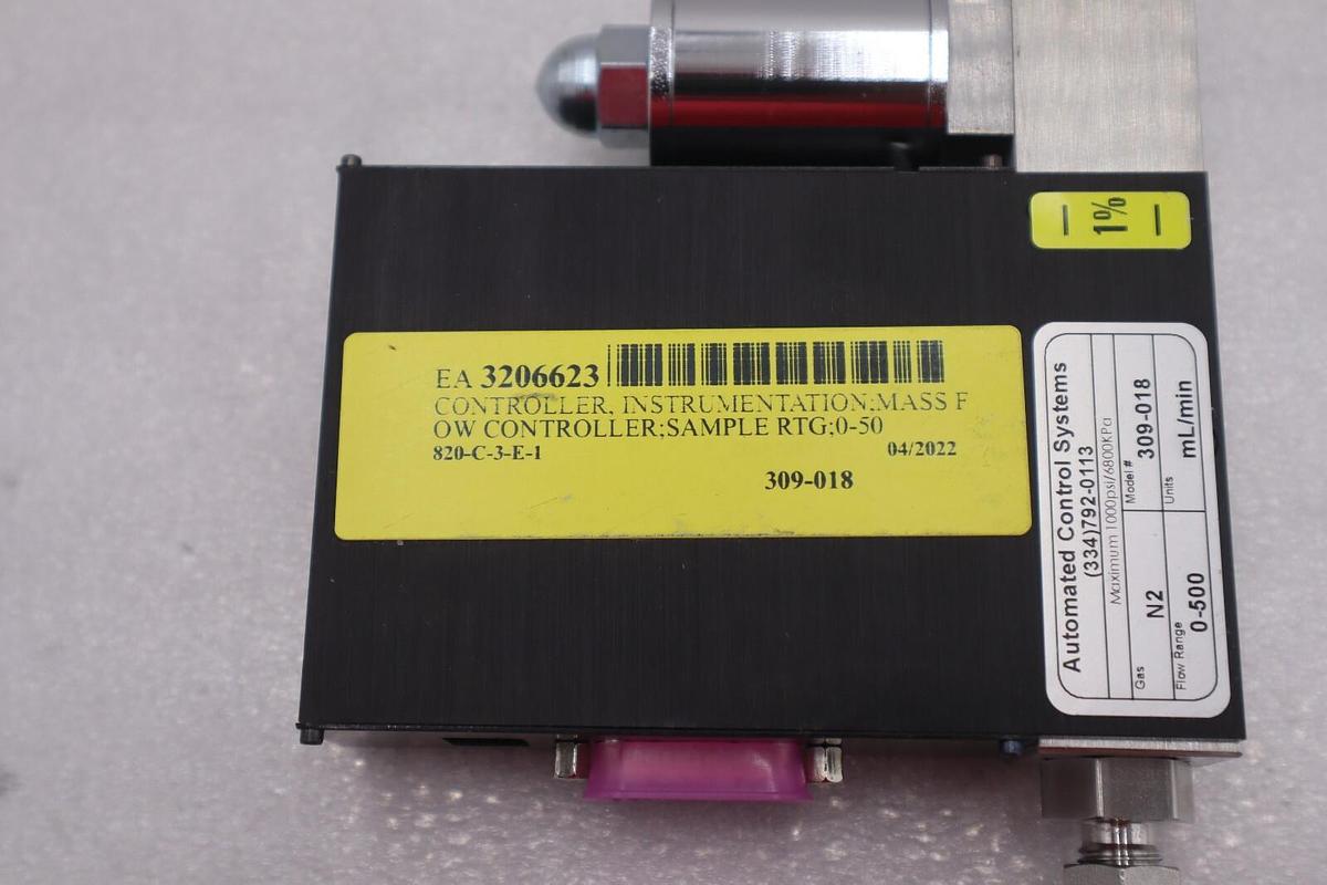 Used NEW AUTOMATED CONTROL SYSTEMS MODEL 309-018 GAS FLOW REGULATOR STOCK K-2132