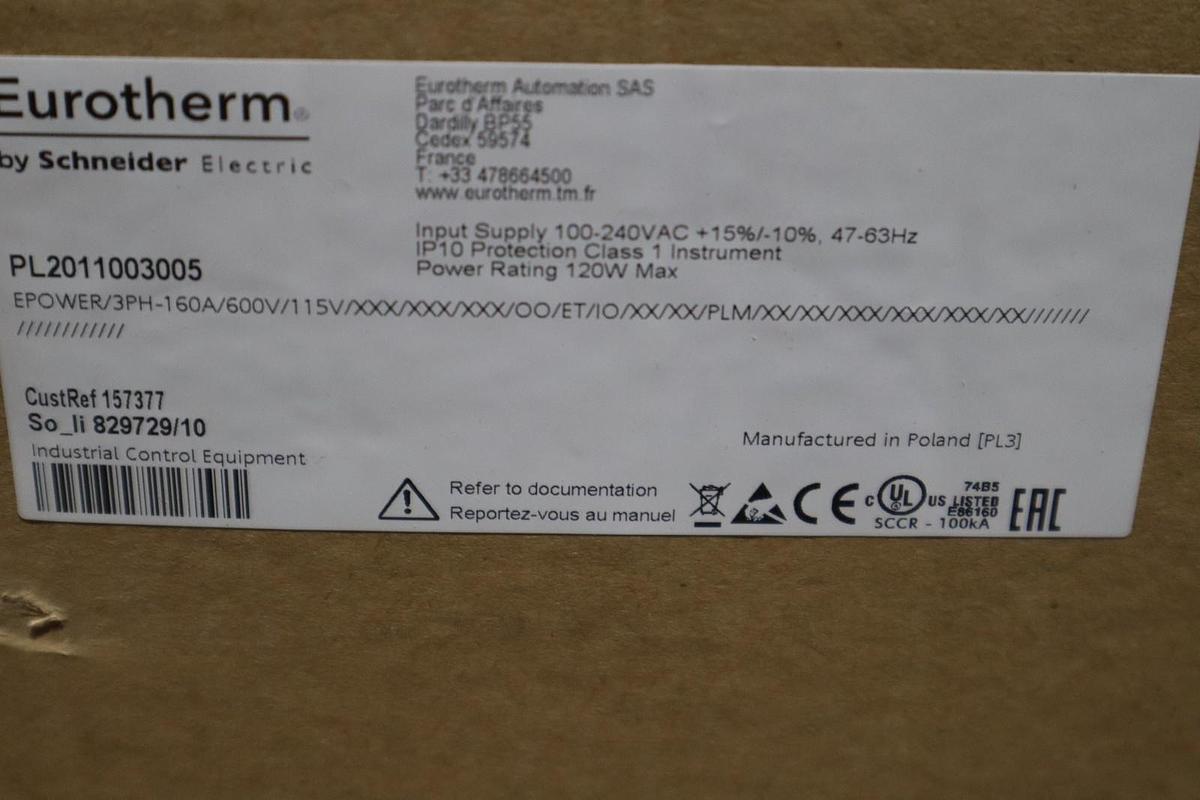 EPOWER/3PH-160A/600V/115V/XXX/XXX/OO/ET/IO/XX/XX/PLM/XX/XX/XXX/XXX/XXX/XXX NEW