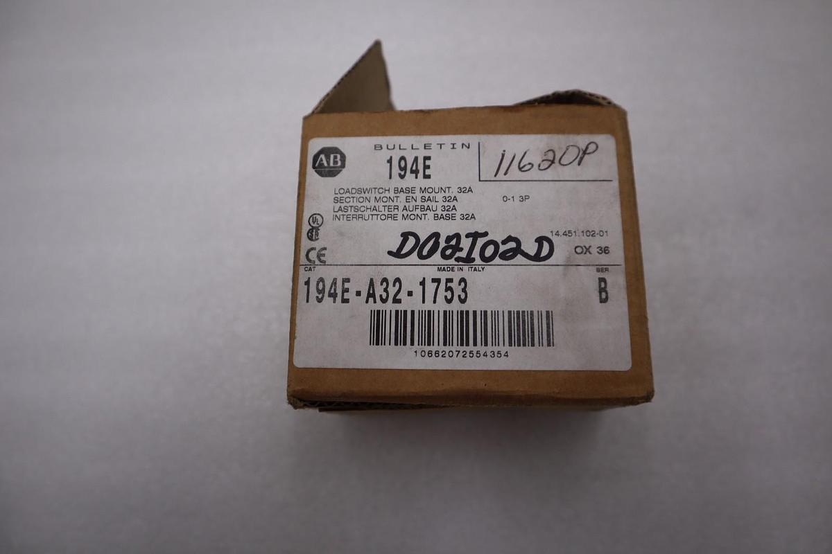 Used Allen-Bradley 194E-A32-1753 Load Switch STOCK H848A