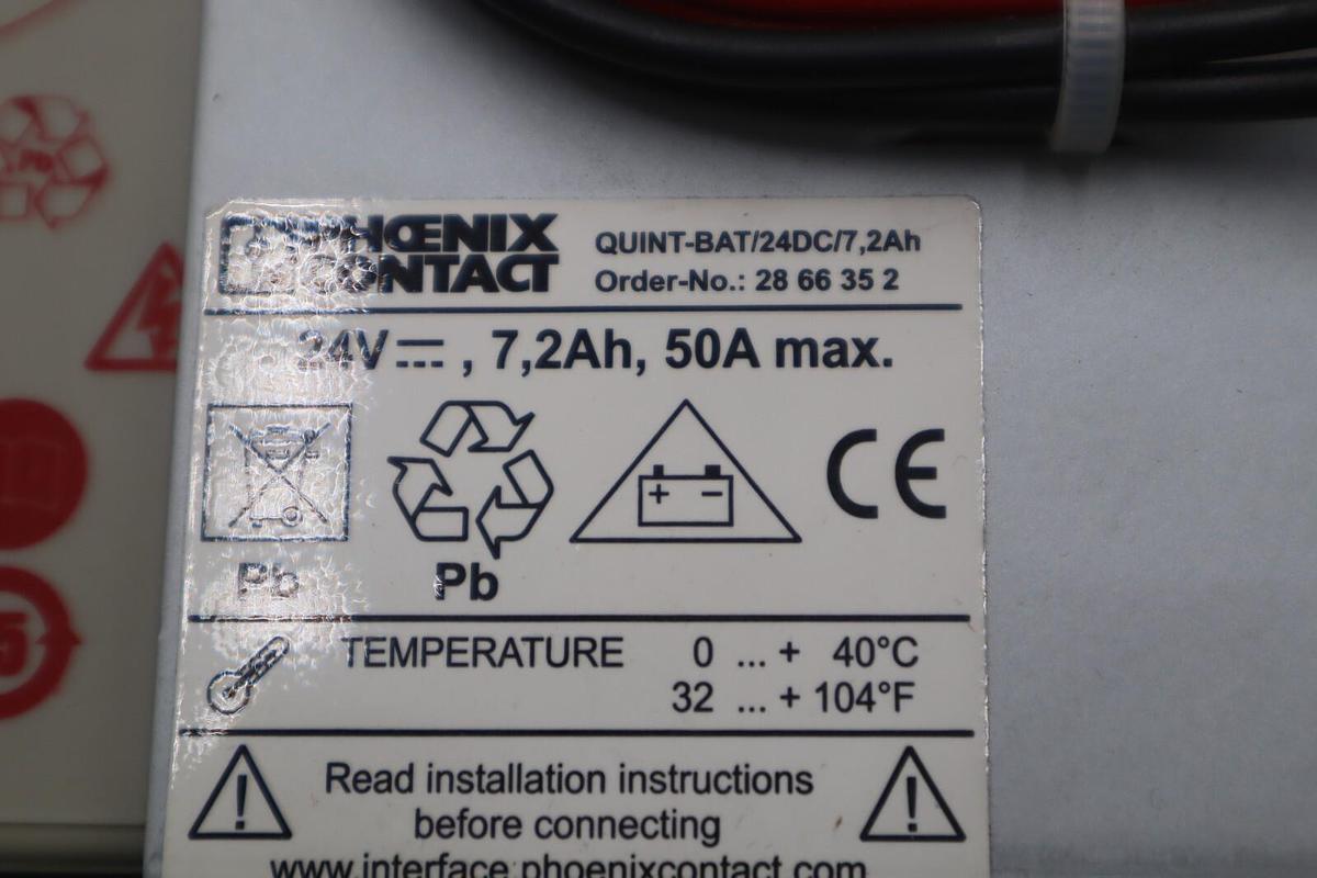 Used QUINT-BAT/24DC/7, 2AH PHOENIX CONTACT BATTERY PACK STOCK K-3474