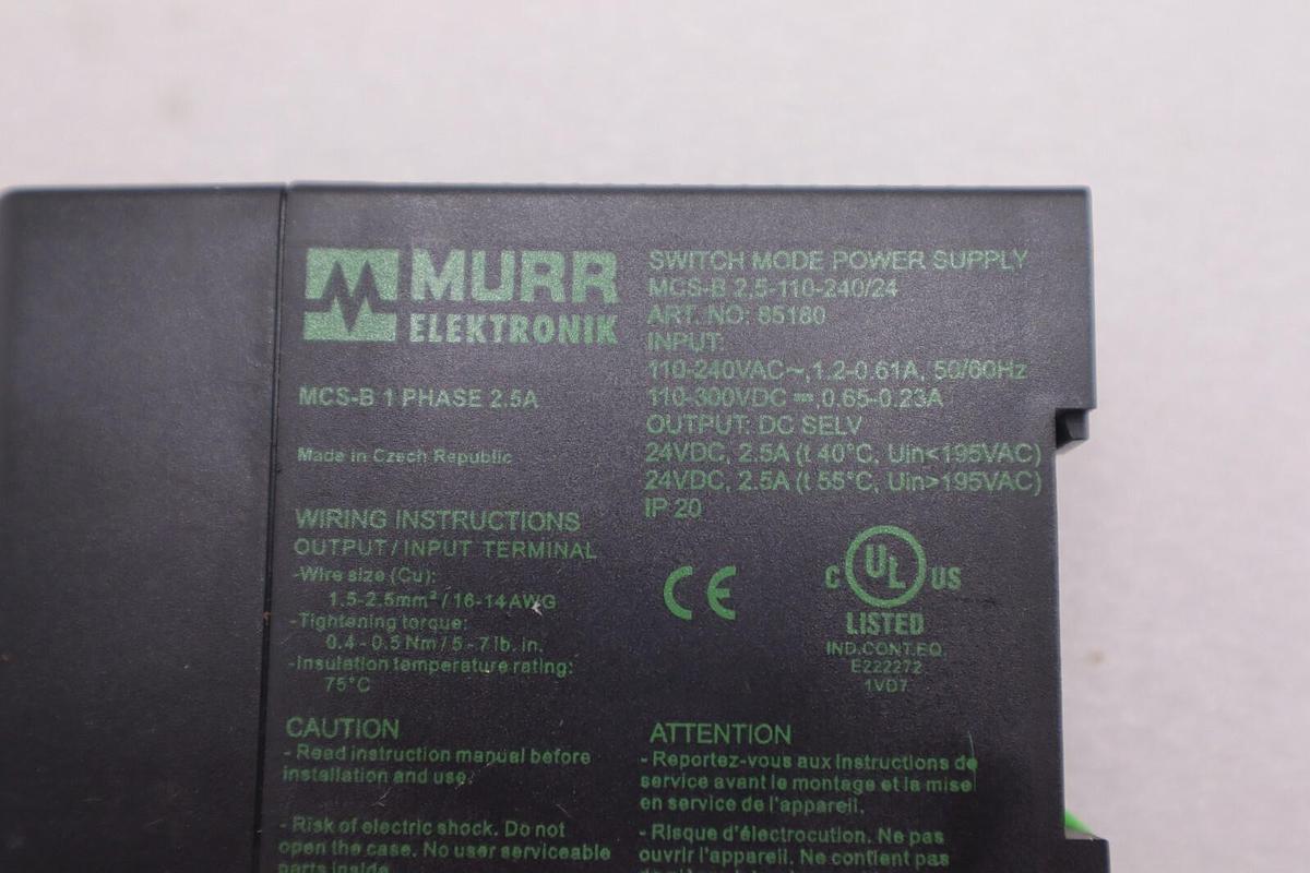 Used MURR ELEKTRONIK MCS-B-2.5-110-240/24 / MCSB2511024024 NEW STOCK K-1616A