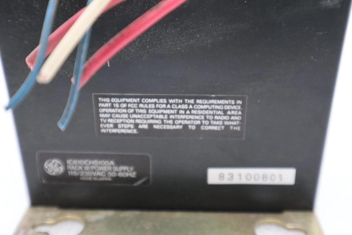 Used GENERAL ELECTRIC IC610CHS100A RACK w/POWER SUPPLY SERIES ONE STOCK 1396C