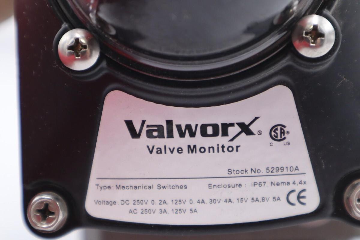 Used VALWORX 530185 AP085 PNEUMATIC ACTUATOR W/ 529102A SOLENOID 529910A VALVE #010-A