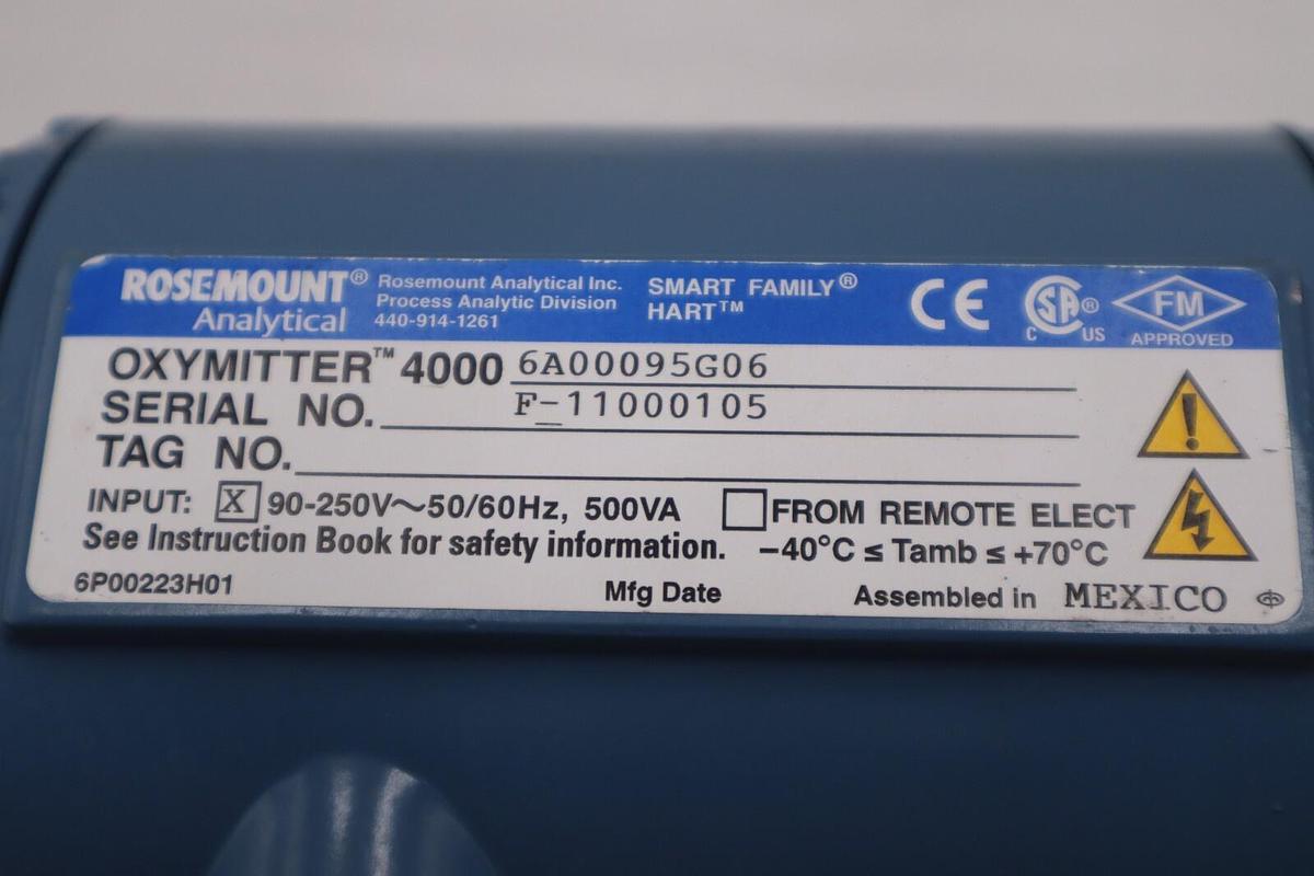Used NEW OPEN BOX Emerson Rosemount Oxymitter 4000 6A00095G06 90-250VAC 50/60Hz G699