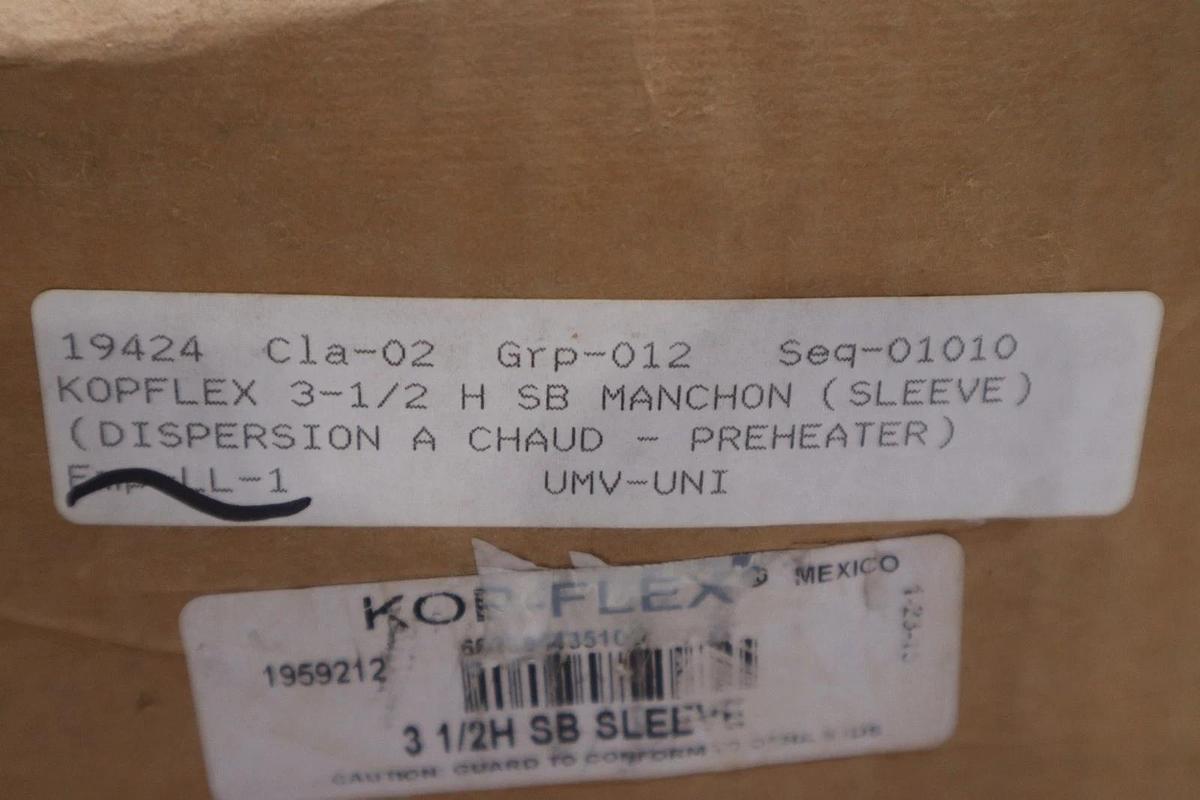 Used KOP-FLEX 1959212 3 1/2H SB SLEEVE - NEW IN BOX - STOCK GF416A