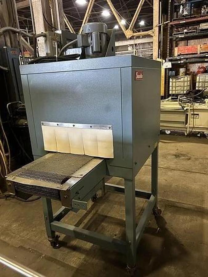 Used SHANKLIN # T-6XL SHRINK TUNNEL W/ SS MESH BELT CONVEYOR