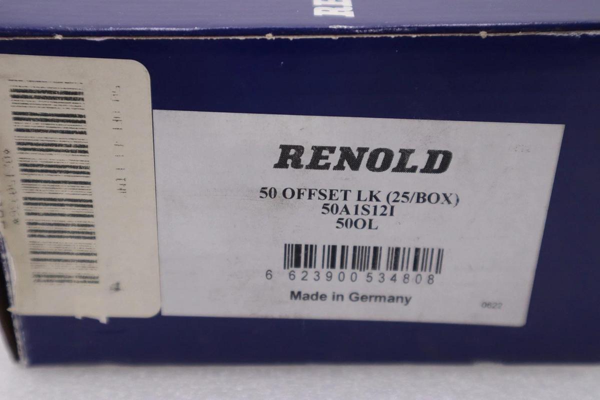 Used NEW RENOLD 50 OFFSET LK (25/BOX) 50A1S12I 50OL STOCK H365A