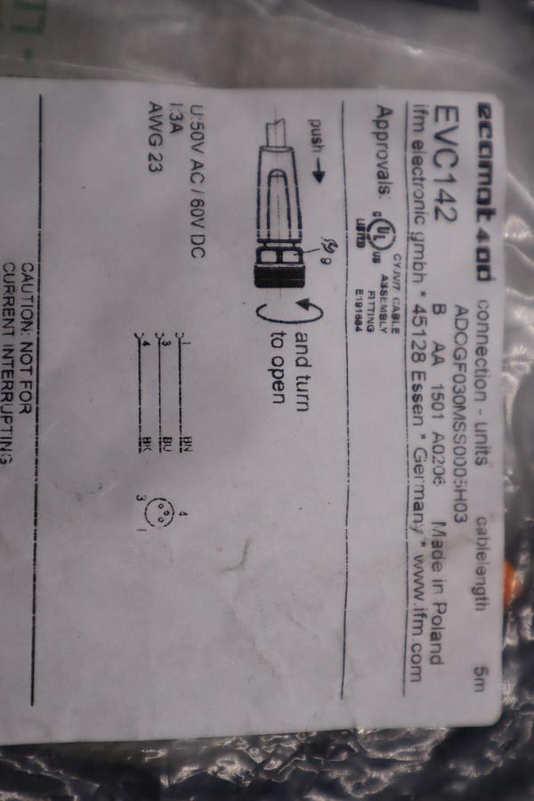 NEW IFM ECOMAT 400 EVC142, ADOGF030MSS005H03-EVC142 STOCK B-1626