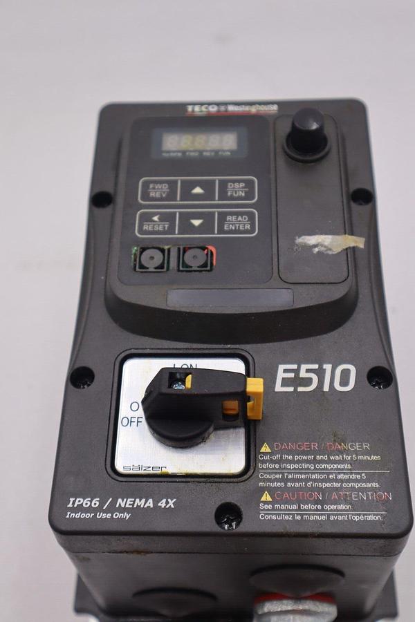 Used TECO-WESTINGHOUSE E510-201-H1FN4S-U FREQUENCY INVERTER STOCK #2792