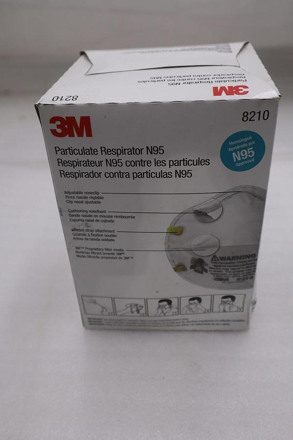 LOT OF 4 - Expired 3M 8210 N95 Particulate Respirator Face Mask - STOCK SGF103