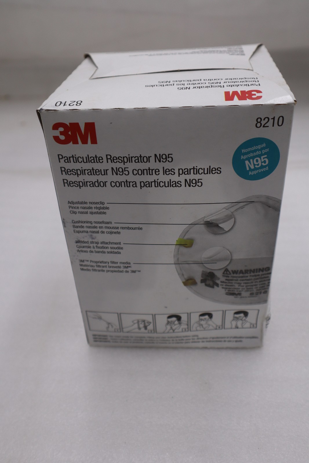 LOT OF 4 - Expired 3M 8210 N95 Particulate Respirator Face Mask - STOCK SGF103