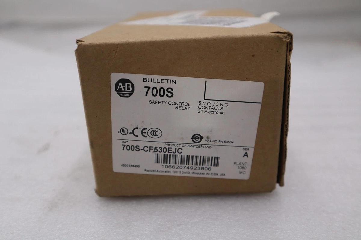 Used NEW ALLEN BRADLEY 700S-CF530EJC SAFETY CONTROL RELAY 24VDC STOCK H74A