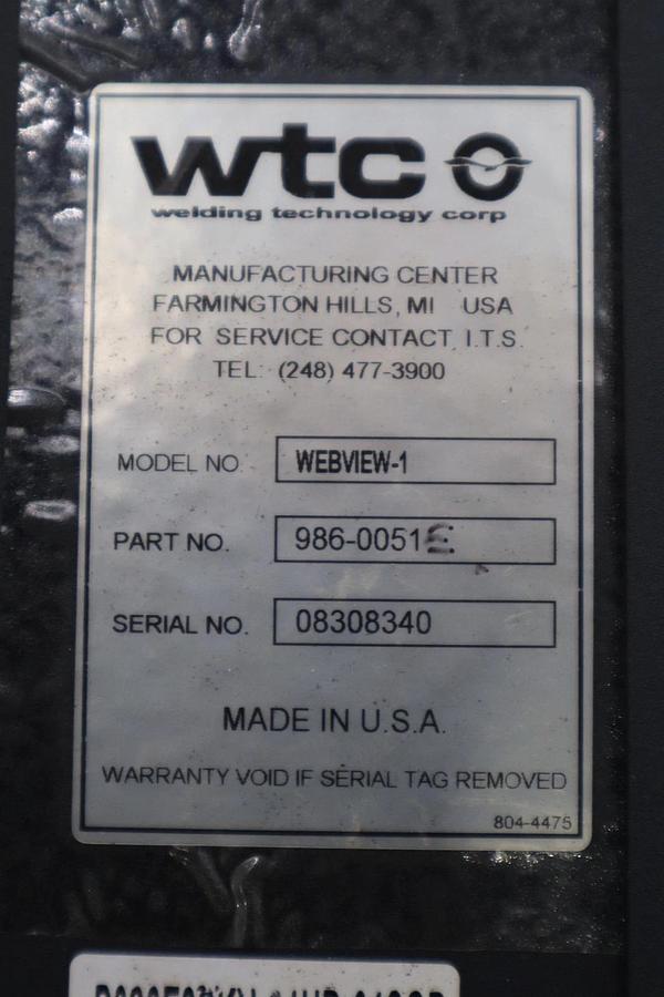 Used WTC WELDING TECHNOLOGY CORP 986-0051E WEBVIEW MODULE WEBVIEW STOCK H1707