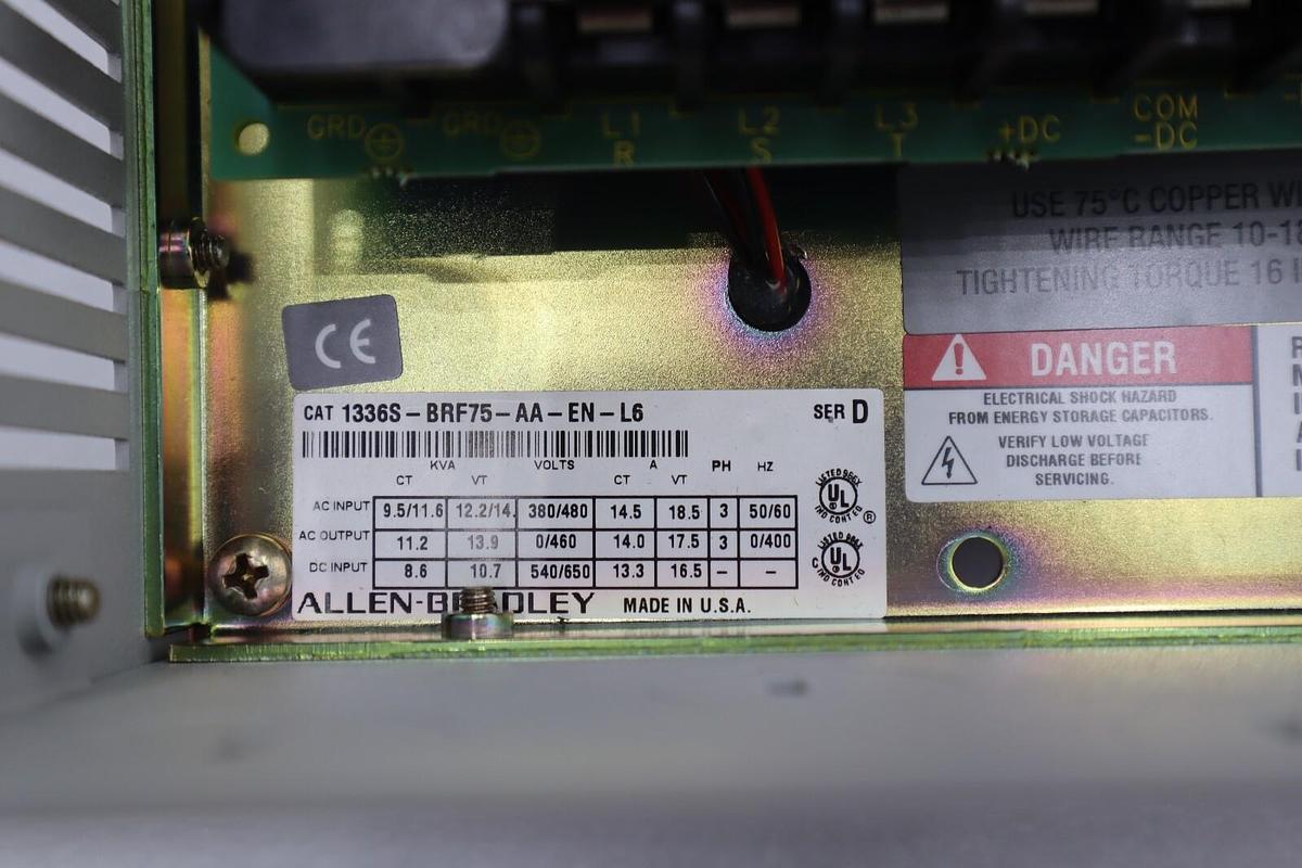Used NEW ALLEN BRADLEY 1336S-BRF75-AA-EN-L6 / 1336SBRF75AAENL6 7.5 VFD STOCK 2205