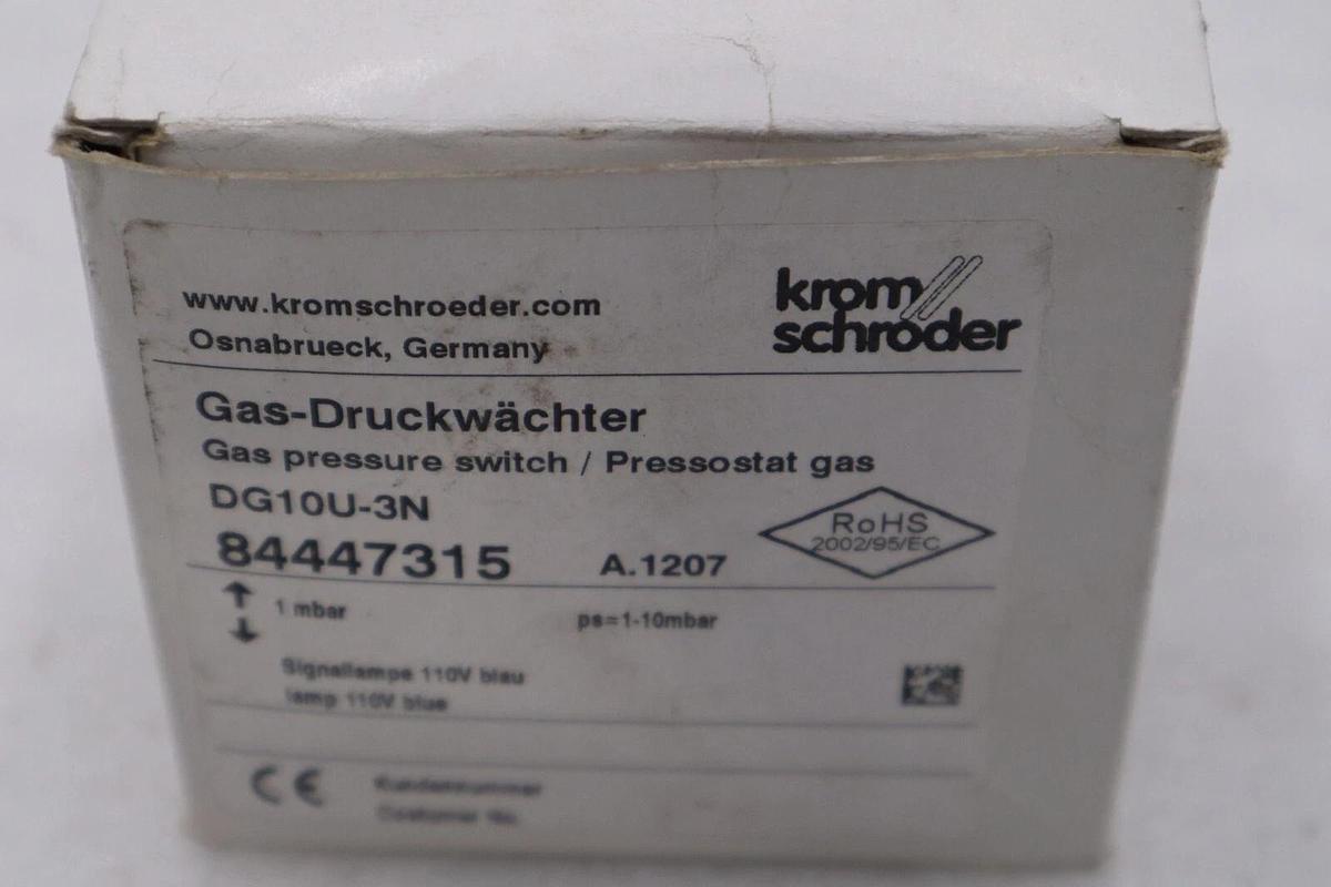 Used NEW KROM SCHRODER DG10U-3N 84447315 GAS PRESSURE SWITCH STOCK H625A