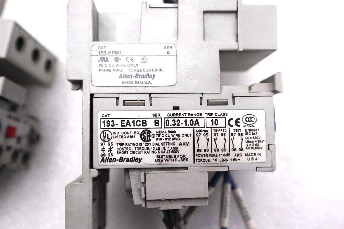 Used ALLEN BRADLEY 193-EA1CB 193-EPM1 DIN RAIL PANEL ADAPTER #L-631