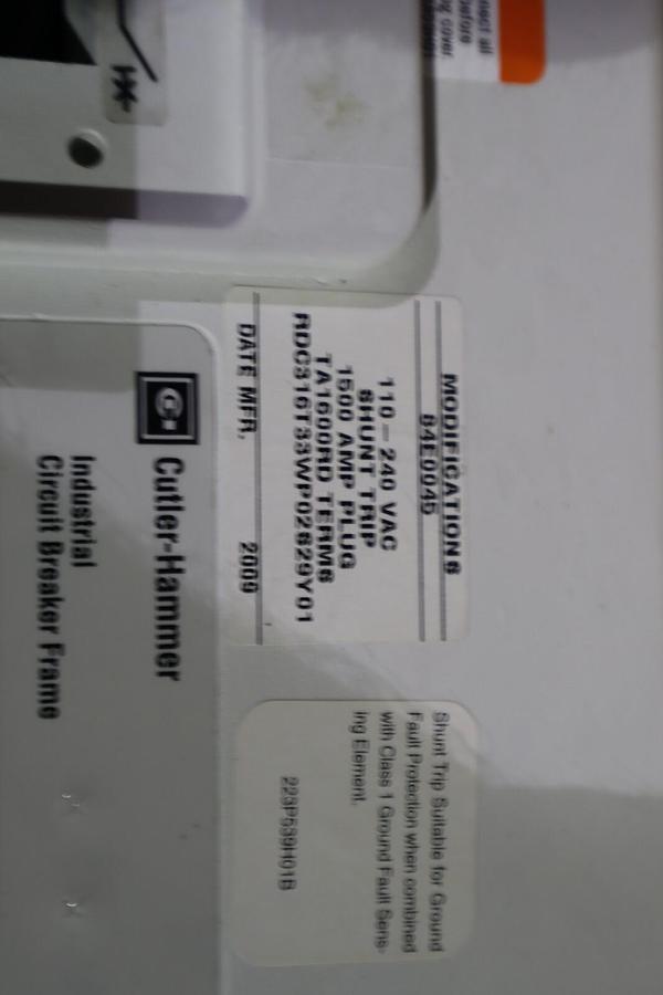 Used NEW CUTLER HAMMER EATON RDC816T88WP02SS29Y01 / RDC 100K BREAKER STOCK 2306