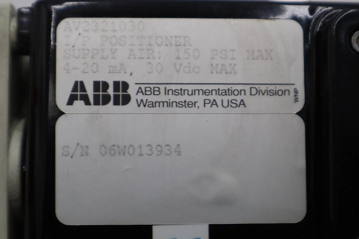 Used ABB AV2321030 Pneumatic I/P Positioner 150 PSI MAX - STOCK GF446