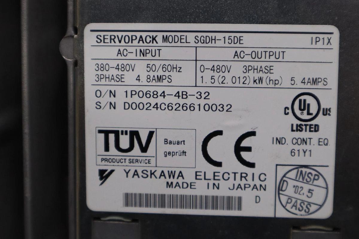 Used YASKAWA ELECTRIC SGDH-15DE 380-480V 4.8A NSNP STOCK H1136