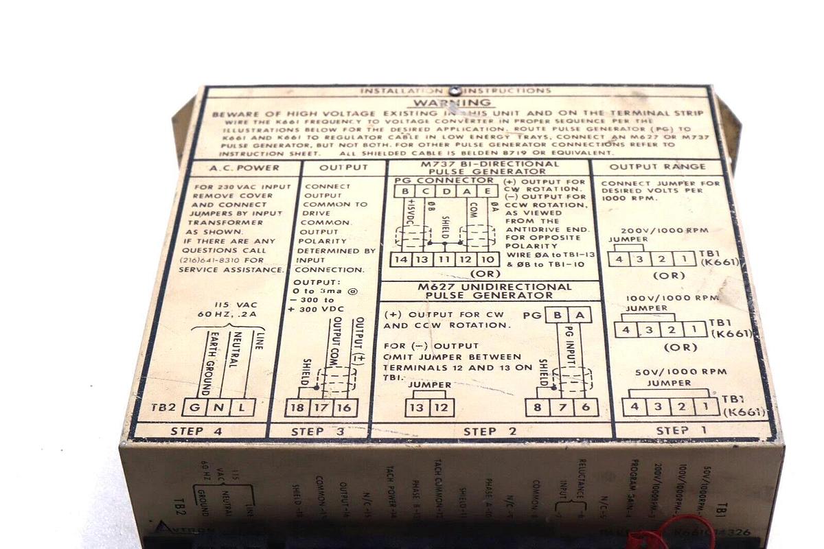 Used AVTRON K661 BRUSHLESS TACHOMETER STOCK #2293