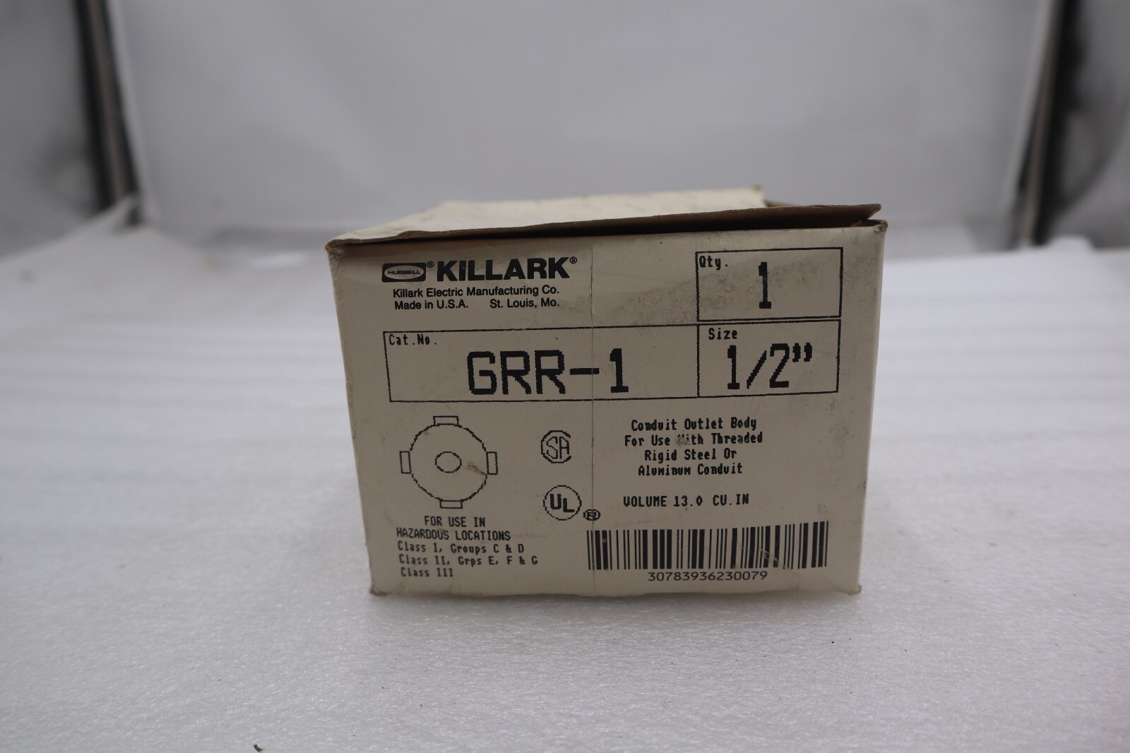 Used Killark GRR-1 Outlet Body Size 1/2" NEW OPEN BOX STOCK 2119-A
