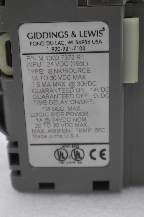 Used GIDDINGS & LEWIS M.1300.7372 R1 Input Module 24VDC SINK/SOURCE STOCK 650-D