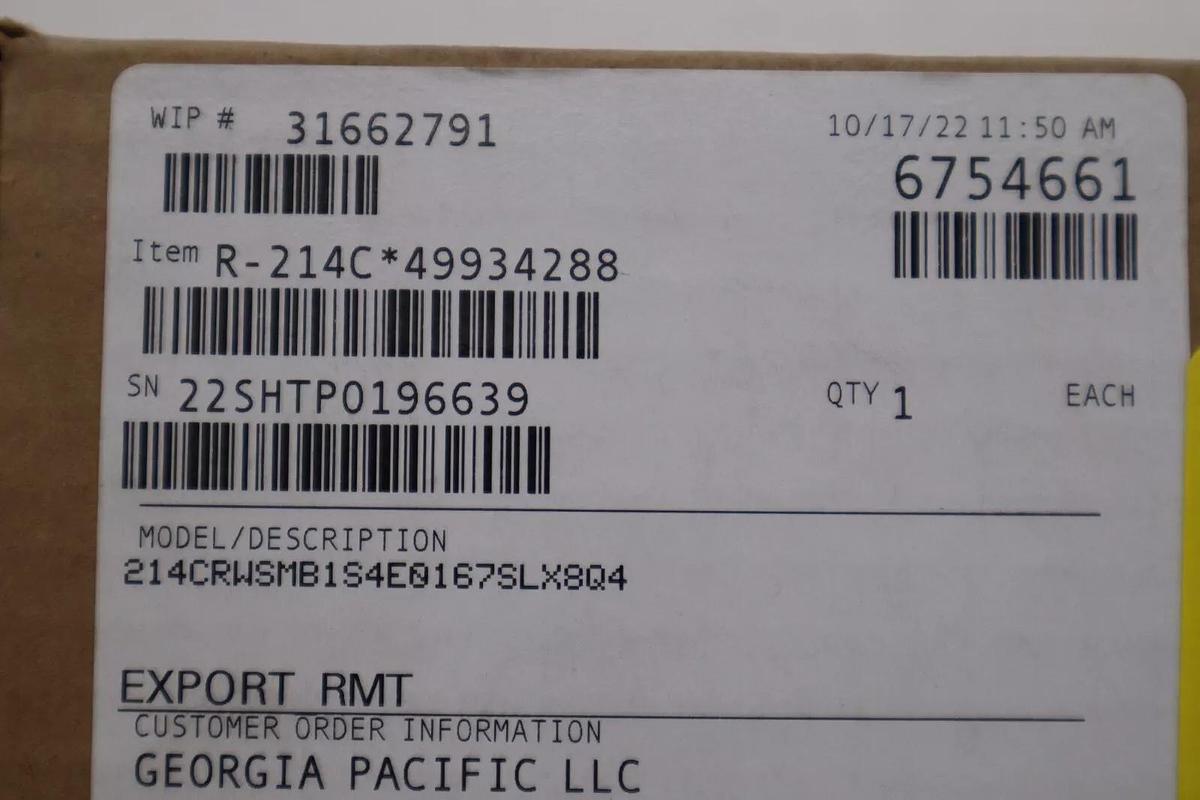 Used NEW EMERSON 214CRWSMB1S4E0167SLX8Q4 STOCK G74