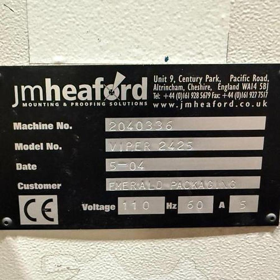 Used 60" JM HEAFORD MOUNTER PROOFER MODEL VIPER 2425