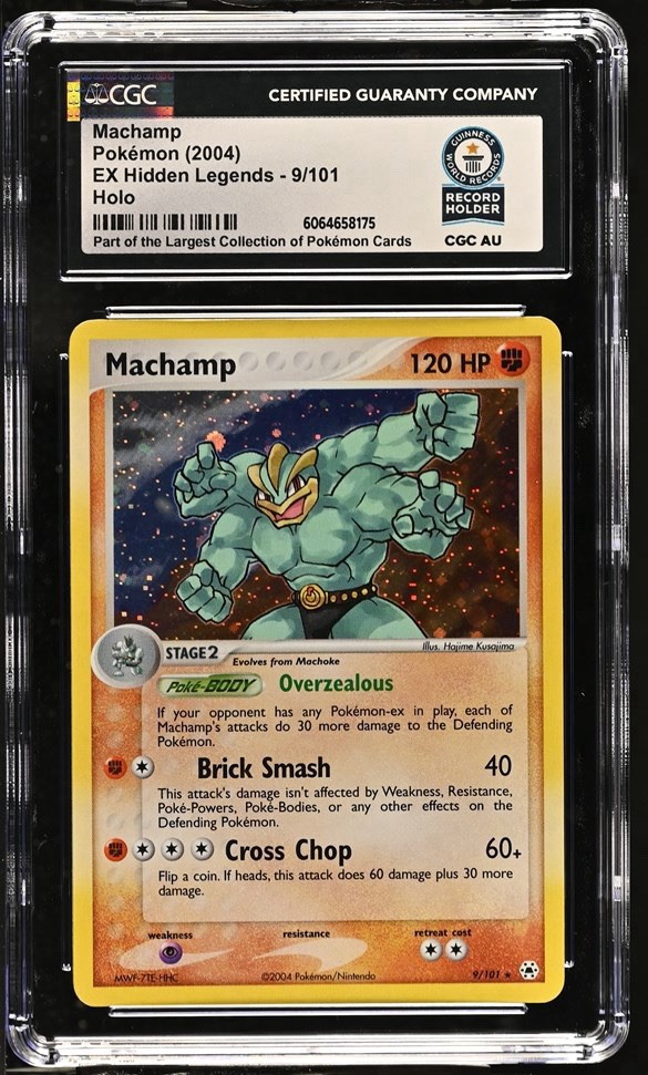Used 2004 POKEMON EX HIDDEN LEGENDS #9 MACHAMP-HOLO CGC GUINNESS WORLD RECORD 1/1