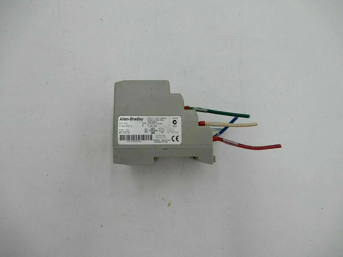 Used ALLEN BRADLEY 1794-PS13 24VDC POWER SUPPLY I/O SERIES B REV B01 STOCK 755