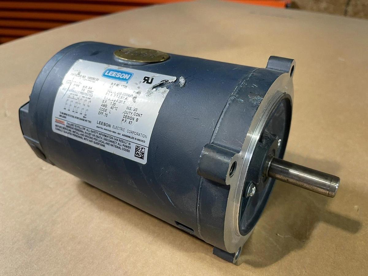 LEESON ELECTRIC MOTOR 100050.00 / 10005000 NEW OPEN BOX 3/4 HP FRAME S56C S-67