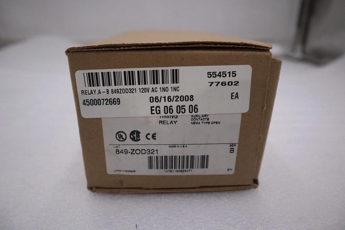NEW OPEN BOX AB Allen Bradley 849-ZOD321 Pneumatic Timing Relay STOCK G534A
