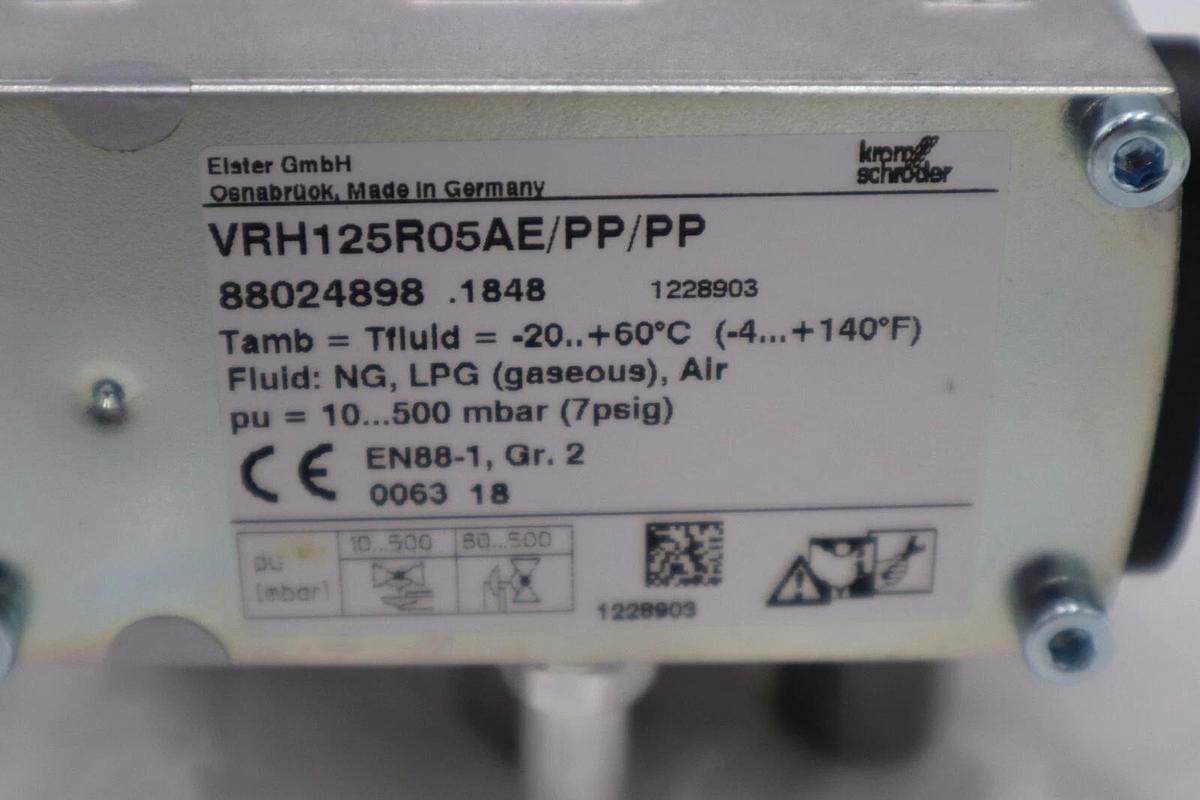 Used NEW KROM SCHRODER VRH125R05AE/PP/PP Gas Pressure Regulator STOCK H1208