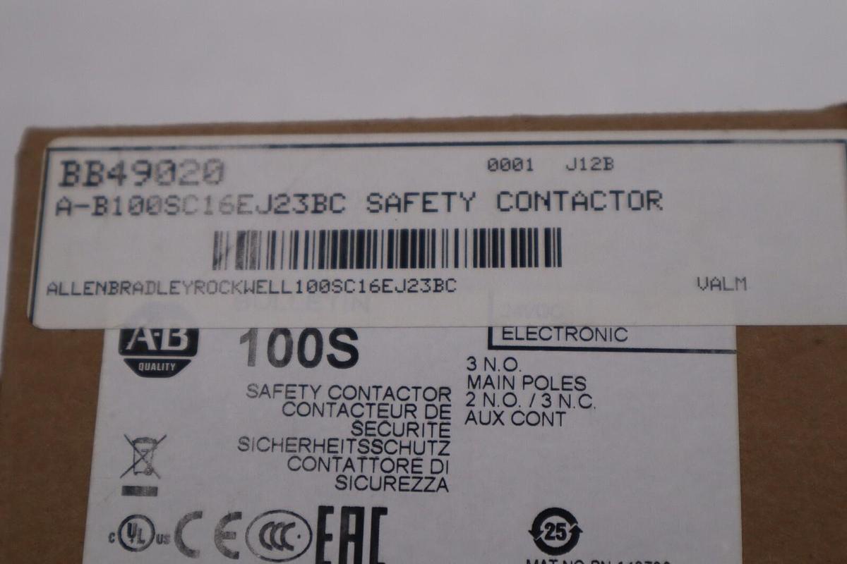 NEW ALLEN BRADLEY 100SC16EJ23BC SAFETY CONTACTOR 100S-C 16 AMP STOCK 5624