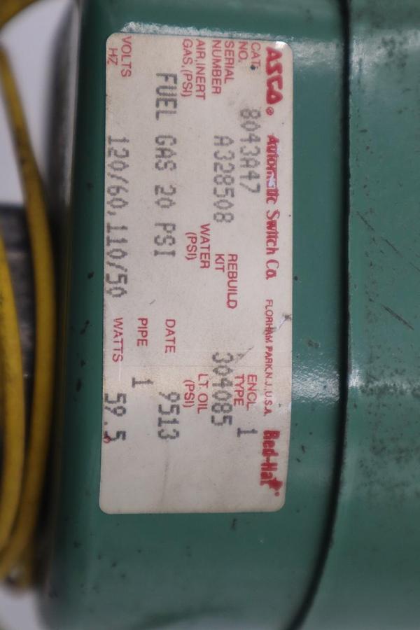 Used Asco 8043A47 Electric Solenoid Valve Pipe Size 1" NPT Coil 120 VAC - STK CC170